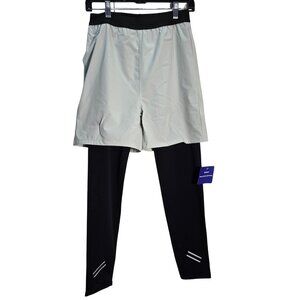 NWT | 2-in-1 Youth Teen Running Shorts Over Black Leggings Tights Activewear